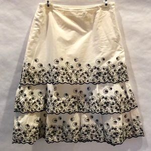Liz Claiborne white tiered summer skirt